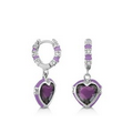 Lauren G. Adams Girls Princess Charm Huggie Earrings (Lavender/Silver)